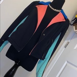 Multi color jacket and purse